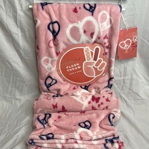 Beautiful Butterfly and Peace Pink and Blue Throw NWT